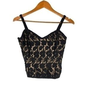 Jonquil by Diane Samandi Silk Lace Corset | Women Medium | Black